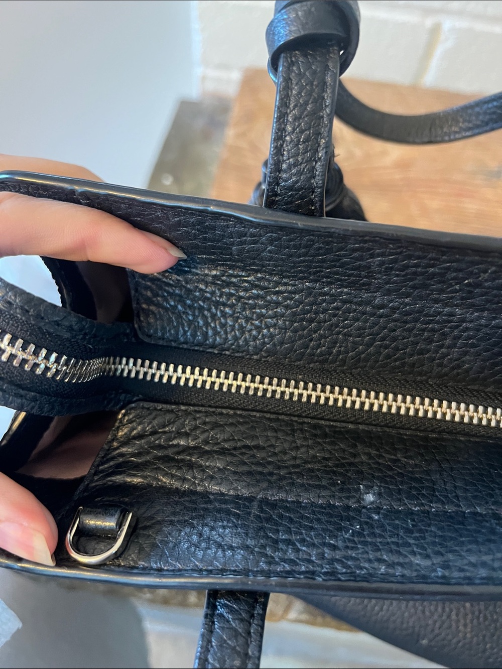 kate spade Black Pebbled Leather Tote with Tassel - Picture 9 of 12